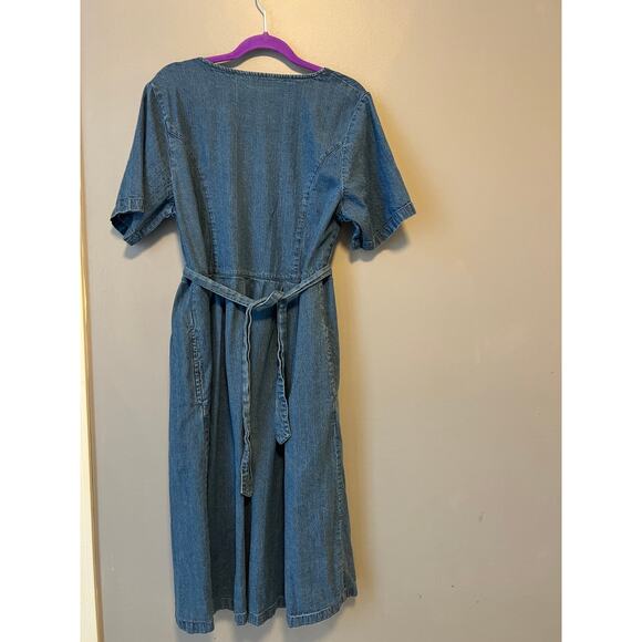 Vintage Denim Embroidered Dress - Picture 4 of 4